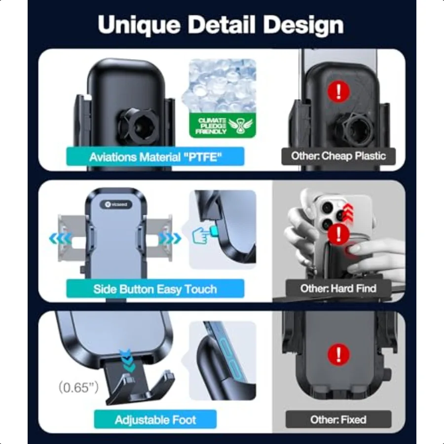 Обновленный ультрастабильный автомобильный держатель для телефона, двойной замок, металлический зажим, универсальное крепление для телефона с вентиляционным отверстием, держатель для мобильного телефона для йо