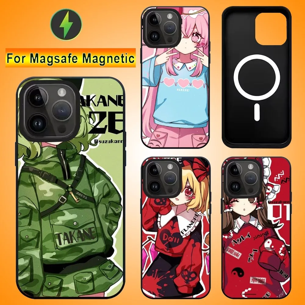 Touhou Project Cartoon Phone Case For IPhone 15 14 13 Pro Max 11 12 Mini Alex Mirror For Magsafe Wireless Charging Cover