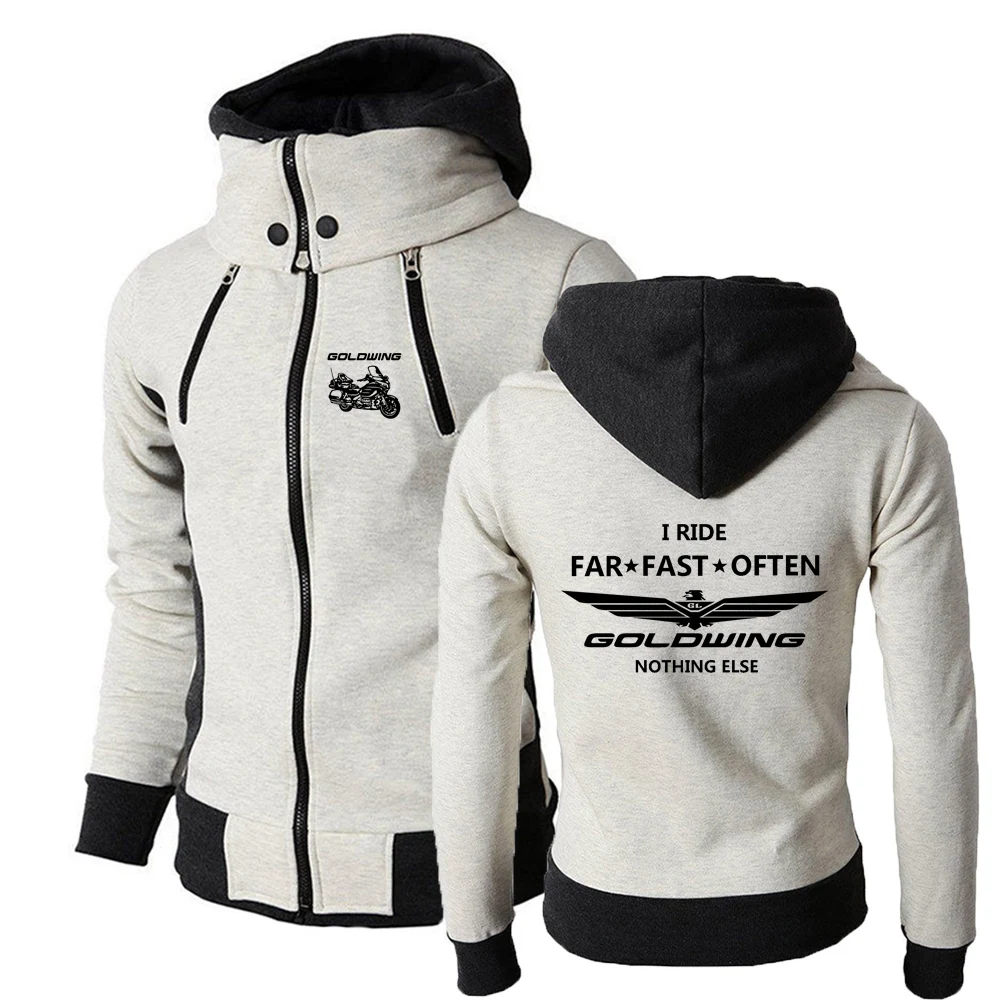 2024 Goldwing GL1800 Motocycles Spring and Autumn New Men's Chest Zipper Hoodie Three-color Causal Comfortable Simplicity Tops