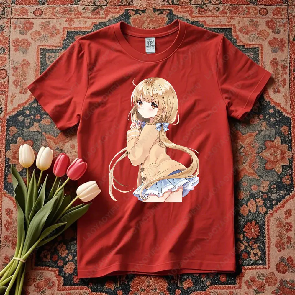 

Futaba Anzu аниме фанатская одежда хлопковая футболка из мягкого легкого материала Moe Style Design летний топ с уникальным узором для мужчин и женщин