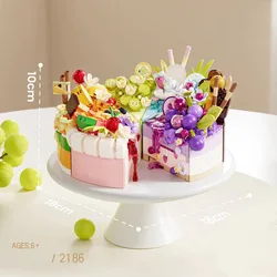 Idea Delicious Food Mini Block Dessert Building Bricks Fruits Cake Strawberry Mango Lemon Grape Chocolates Candy Toy For Gifts