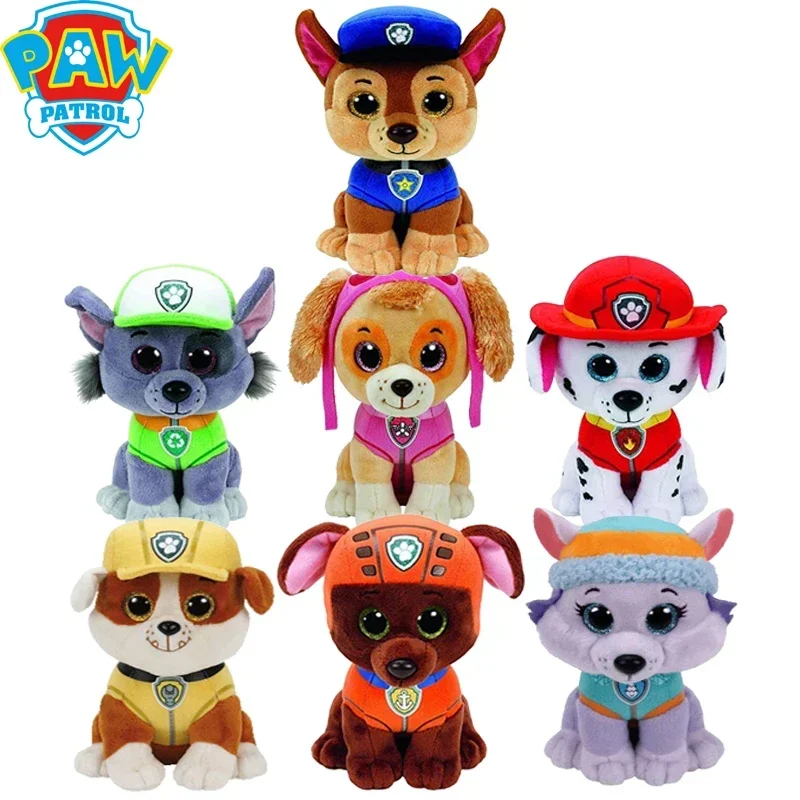 23cm Paw Patrol Movies Animal Plush Toys Model Action Figures Peripherals Stuffed Doll Dog Marshall Chase Rock Kid Birthday Gift