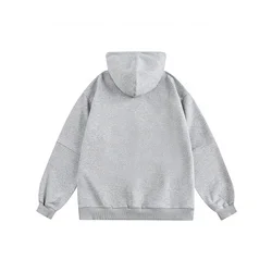 Giapponese casual 2023 primavera tinta unita maglione con cappuccio semplice lettera ricamo decorazione coppia sweatwear uomo