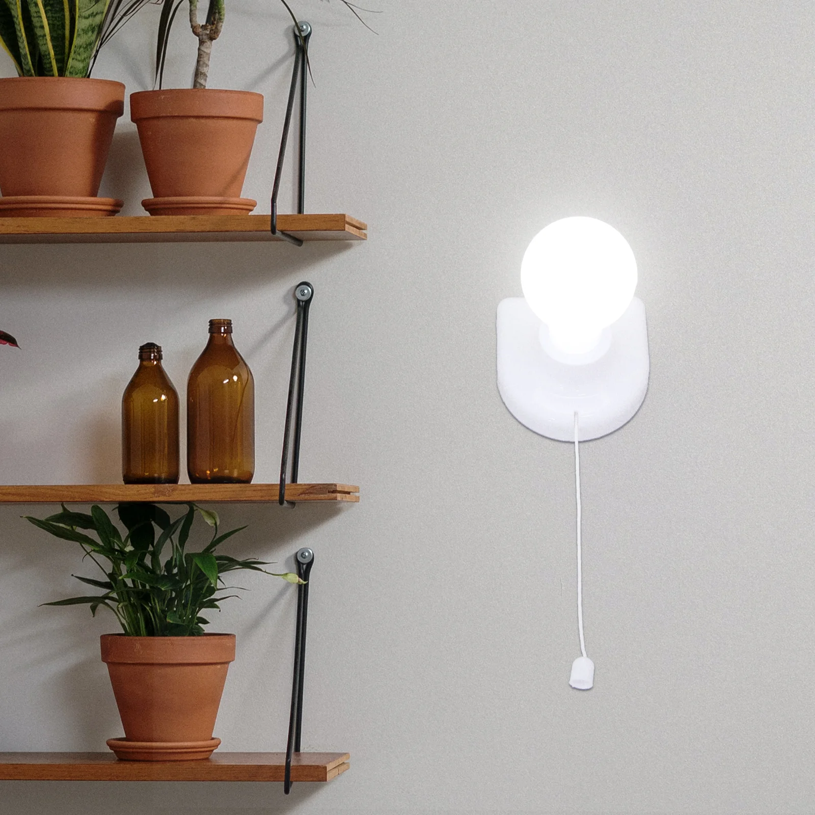 

2Pcs LED Small Night Light Pull Rope Wall Switch for Bedroom Closet Drawer Cabinet Soft Flicker Free Eye Protection Energy