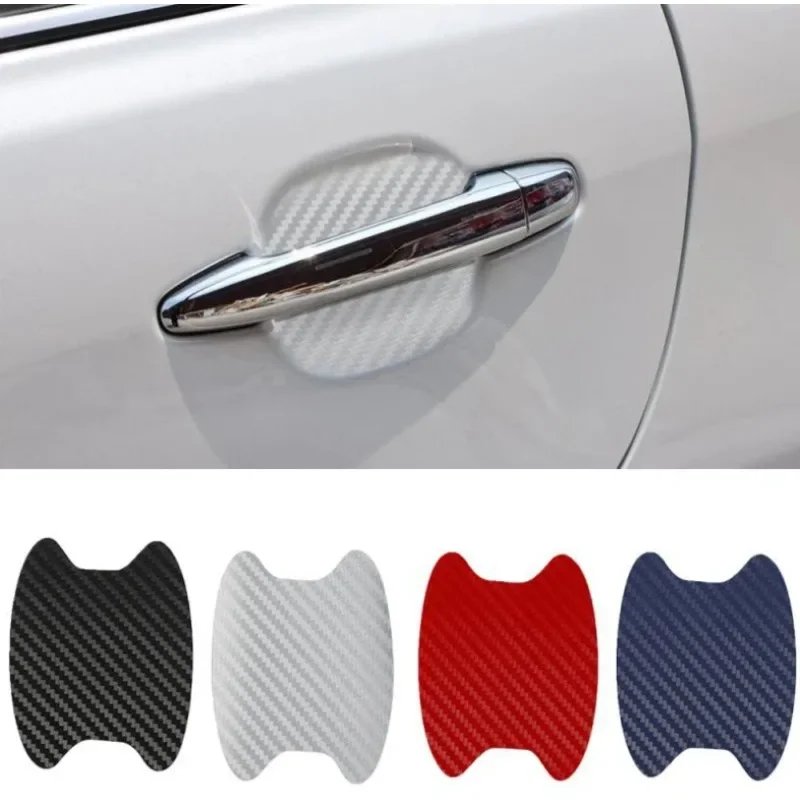 Carbon Fiber Car Door Handle Cup Stickers Anti Scratch Protector Waterproof Auto Open Door Handle Car Sticker 