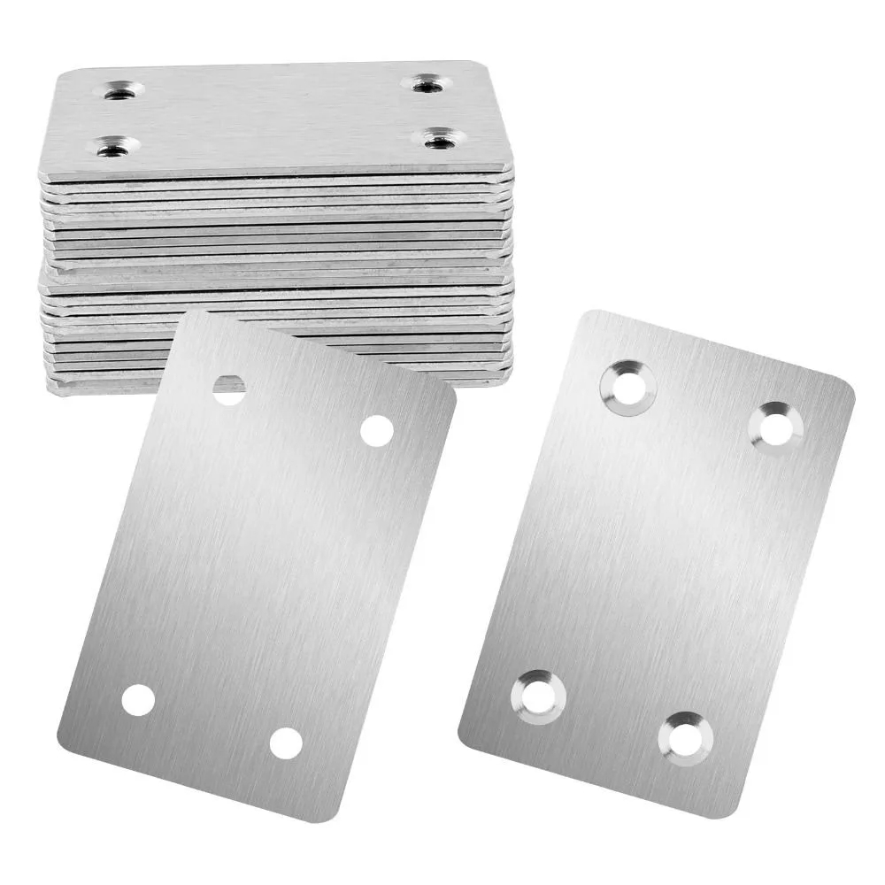 1/4Pcs Stainless Steel Stainless Steel Angle Code Silver Angle Code Iron Plate Fixing 1.5mm/0.06'' Fixing Corner Brackets