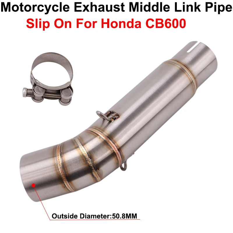 Slip On For Honda CBF600N CB600 CB600F Variation Hornet 600 Motorcycle Exhaust Escape Mid Link Pipe Connecting 51mm Moto Muffler