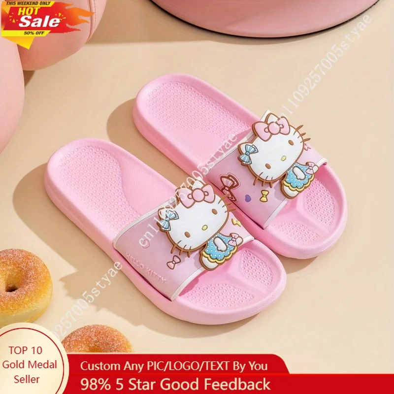

Kuromi Pochacco Girls' Front Label Sanrio Slide Sandals Home Indoor Parent-Child Fresh and Vibrant Colors Slippers
