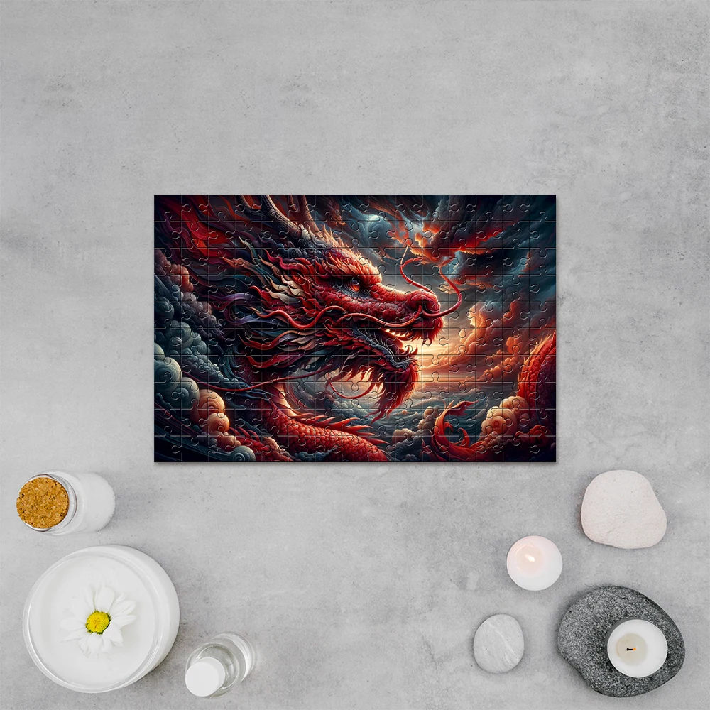 35/150/300/500/1000 قطعة النار التنين صور مخصصة شخصية الضغط الألغاز بازل قطع فسيفساء الألغاز المخصصة في الصور