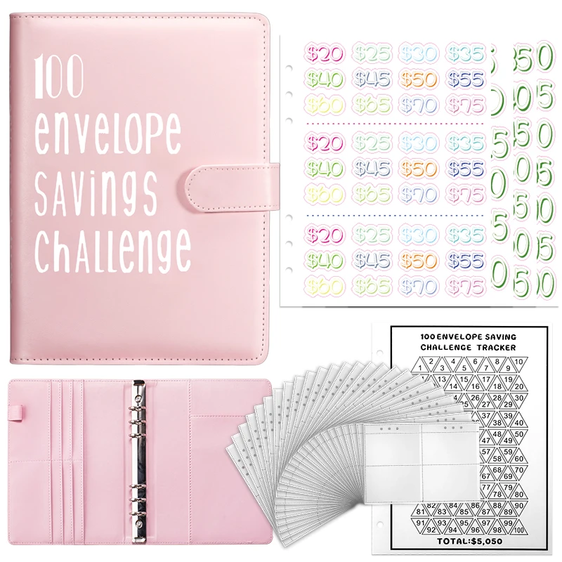 100 Envelopes Money Saving Money Challenge Budget Binde with Cash Envelopes for Budget Planner Easy and Fun Way to Save $5,050