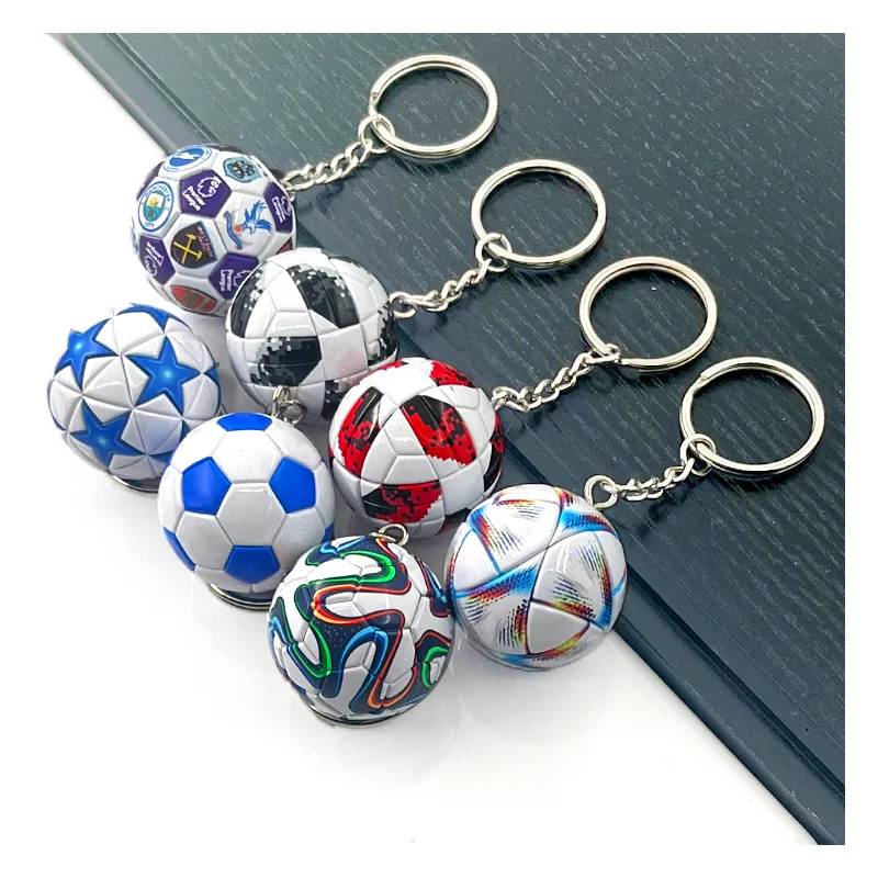 8Pcs Soccer Keychains Bulk for Men Sports Football Birthday Party Favors Goodie Pinata Filler Backpack Pendants Christmas Gift