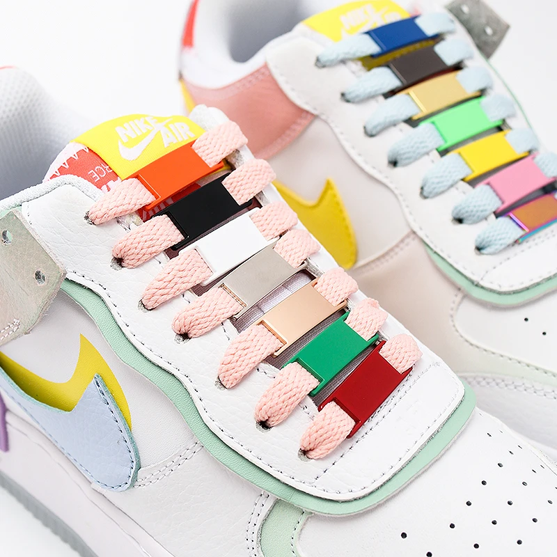 Immagine 5: Nuovo Set di 2 Pezzi in Metallo per Lacci di Scarpe, Accessori DIY per Sneaker, Fibbie per Lacci