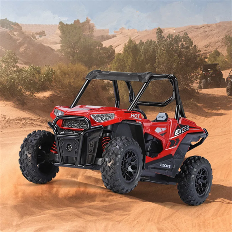 1:24 Alloy ATV Sports Motorcycle Model Diecasts Metal Beach All-Terrain Off-Road Motorcycle Model Sound and Light Kids Toys Gift