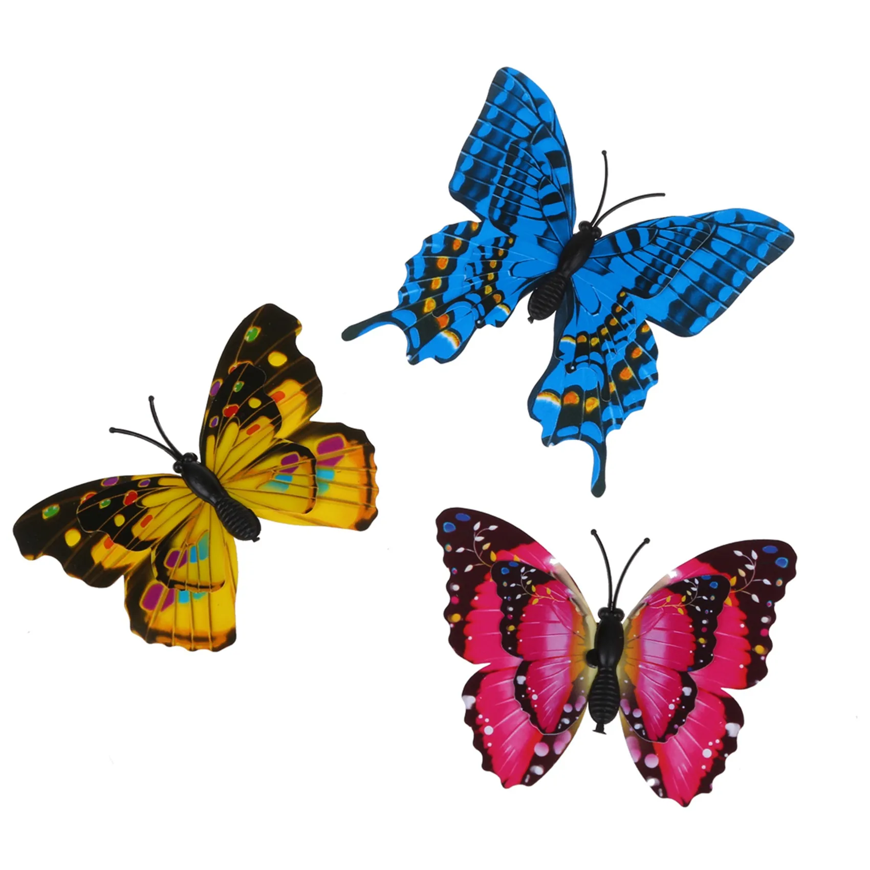 ABUH-40Pcs 7Cm 3D Artificial Butterfly Pin Clip Double Wing For Home Christmas Wedding Decoration, Colors Randomly Send