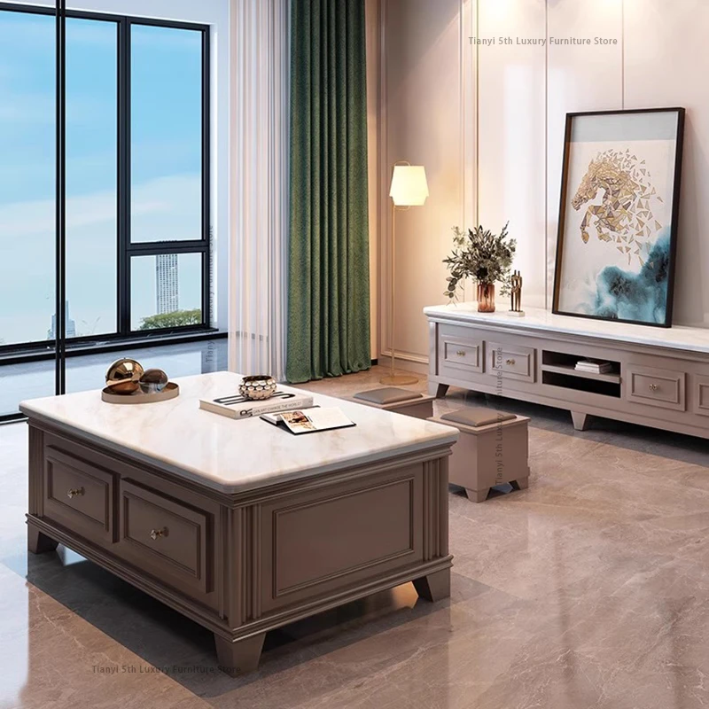 Modern Marble Coffee Tables TV Cabinet Assembly Stool Originality Coffee Table Living Room Nordic Home Furniture Mesas FYCT