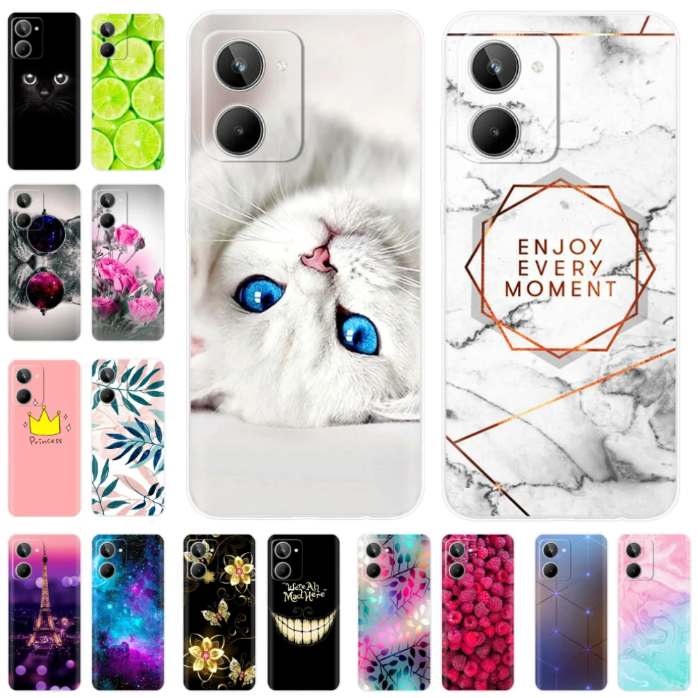 Etui na Realme 10 4G przezroczysty silikon TPU miękkie etui na OPPO Realme 10 etui na telefon Realme10 2022 Fundas odporne na wstrząsy kolorowe Coque