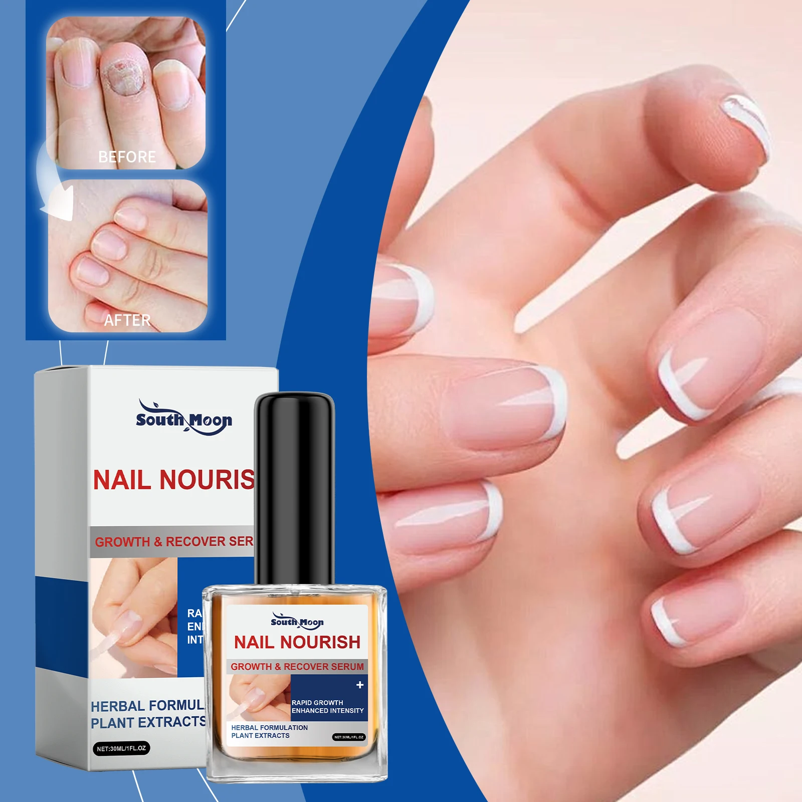 爪の成長血清 – ハーブ植物エキスによる迅速な爪の回復と強化トリートメント