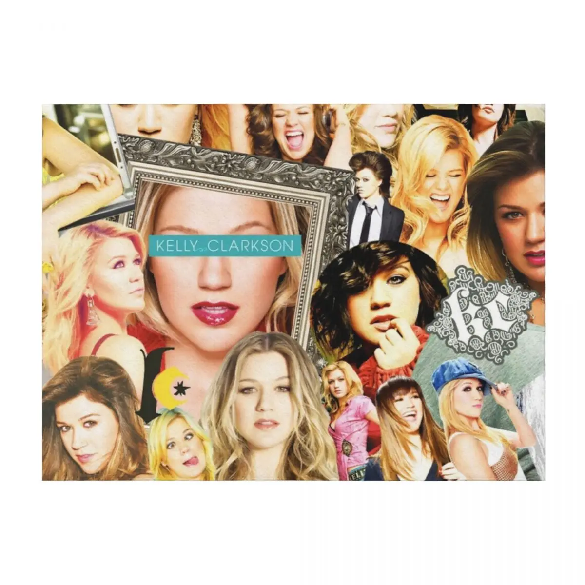 

kelly clarkson collage Throw Blanket for winter Hairy Summer Designers Blankets