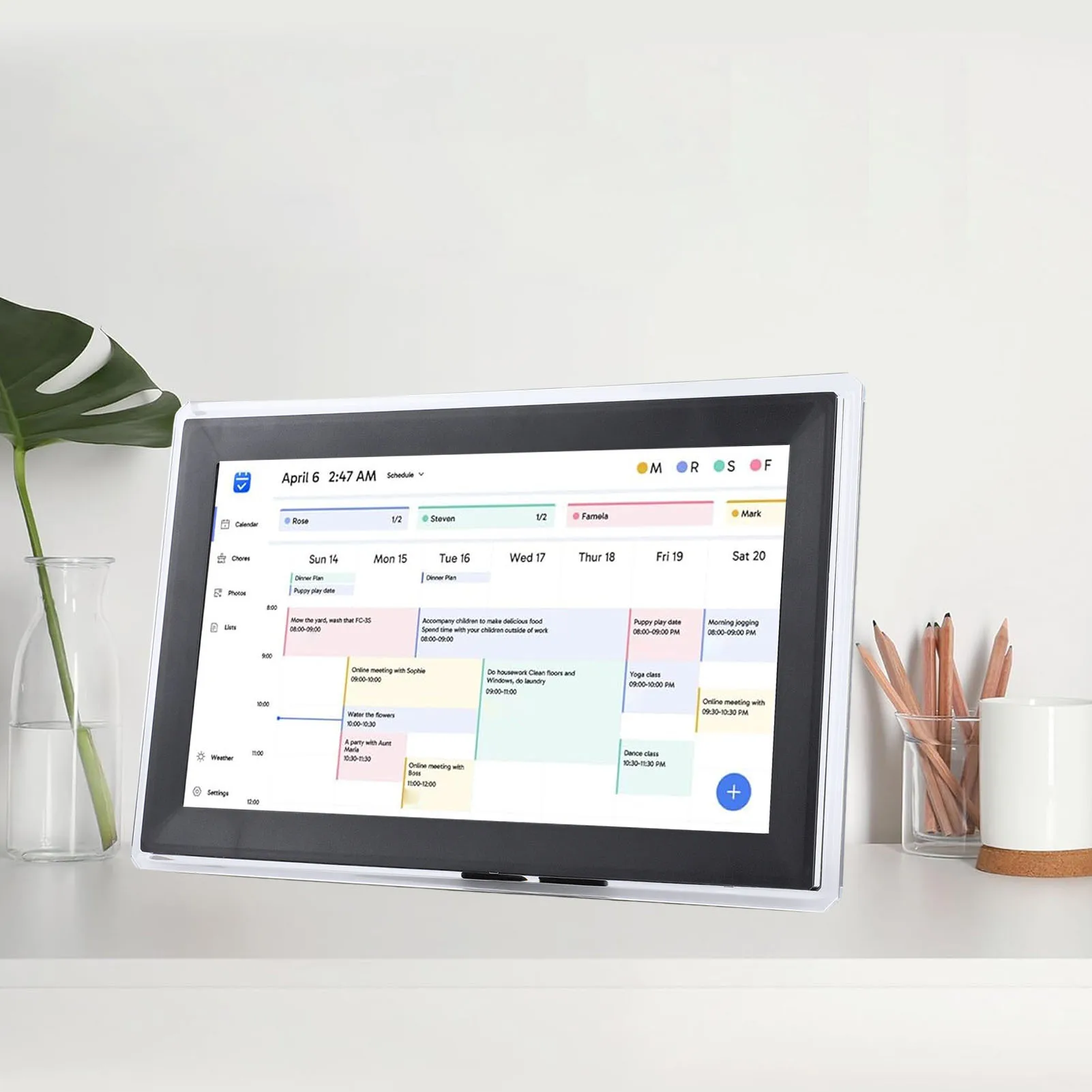 【HOT】15.6in WIFi Digital Calendar  1920 X 1080 HD Interactive Wall Touchscreen Chore Chart 32GB Electronic Smart Family Planner