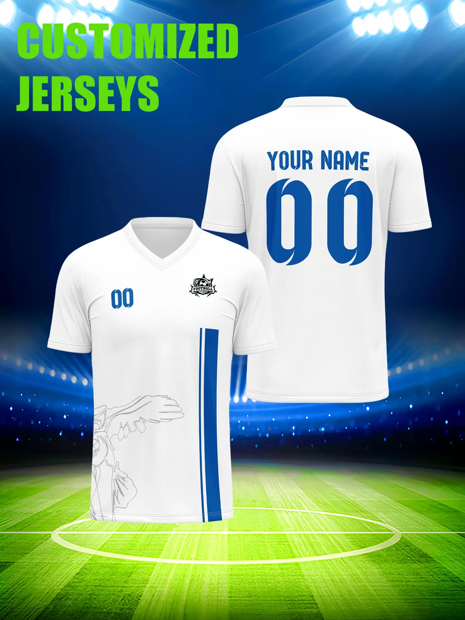 

Футболка для футбола с индивидуальным изображением, номером и именем, эксклюзивная коллекционная версия для фанатов.