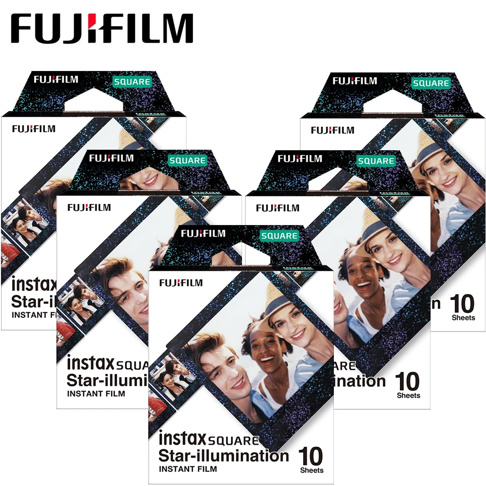 Fujifilm Instax kwadratowa papier fotograficzny z klatek z oświetleniem gwiazdowym (10-50 arkuszy) dla Film natychmiastowy kamera SP-3 o powierzchni