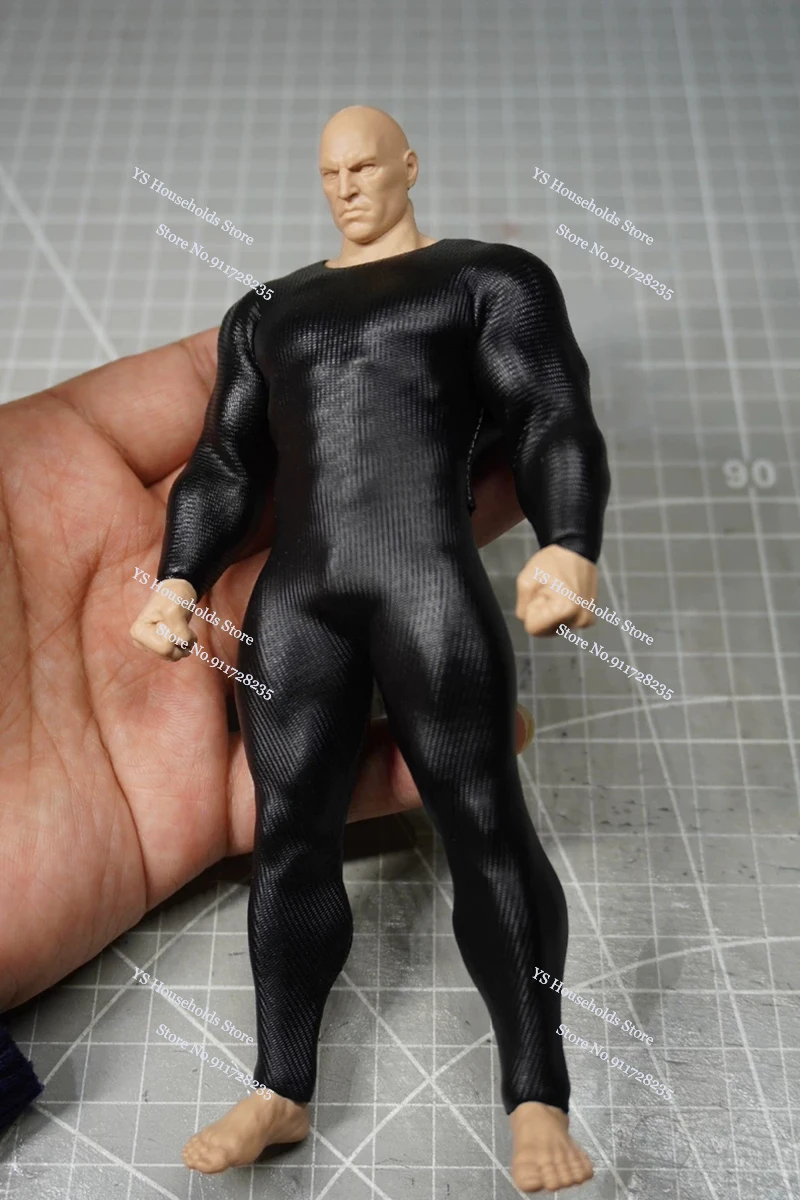1/12 Big Guy Strong Man Figure Black Tight One Piece Bodysuit Stripe Jumpsuit Clothes Accessory For AD01 Romankey X COWL Body