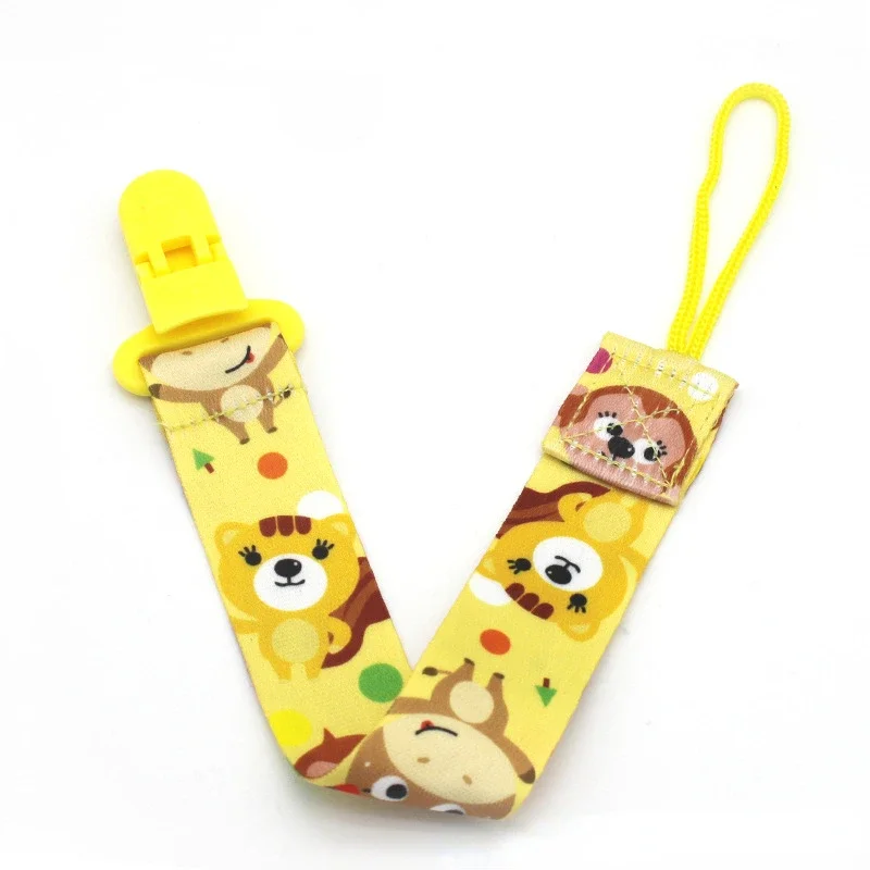 Cartoon Fixed Button Baby Pacifier Clip Chain Ribbon Dummy Soother Holder Chain Anti-drop Buckle Strap for Pacifier Baby Feeding