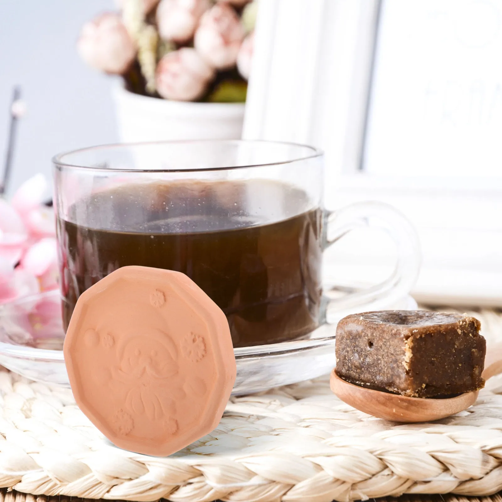 4Pcs Reusable Brown Sugar Softening Discs Terracotta Sugar Saver for Food Storage Containers Effective Humidifying Stone