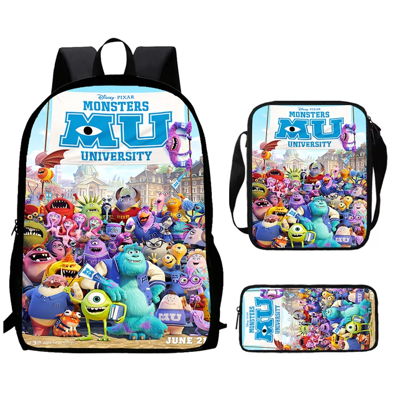

Cartoon Monsters, Inc. School Backpack With Shoulder Bags Pencil Bags For Kindergarten,Light Weight School Bag for Kindergarten