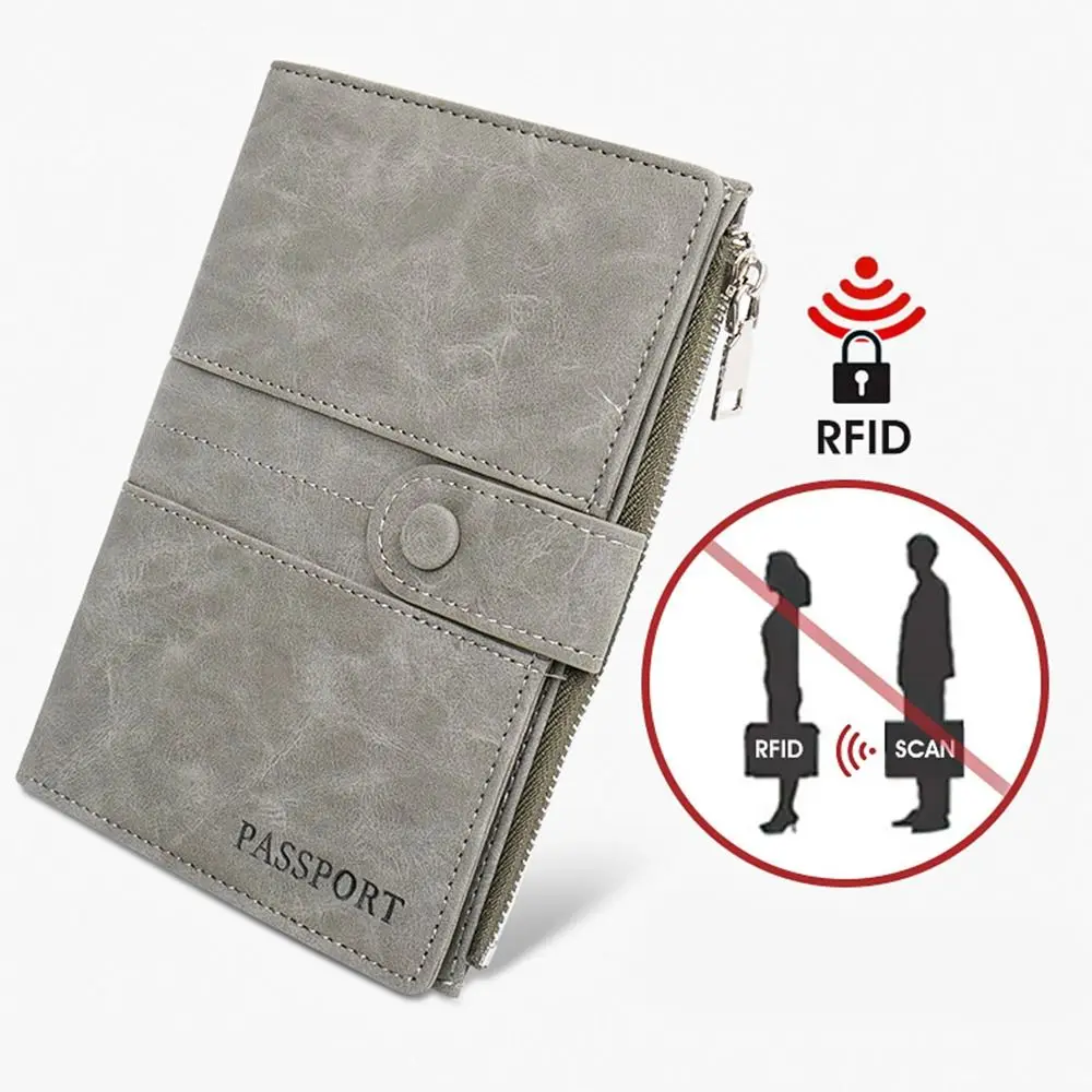 RFID Antifurto PU Borsa per passaporto Porta carte Custodia per passaporto Clip per passaporto Porta biglietti antifurto RFID Portafoglio da viaggio da donna