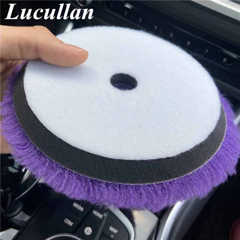 Lucullan 150mm Wool Polishing Sponge Kits High Density Lambs Woollen Cutting Buffing Pad For Car Polisher