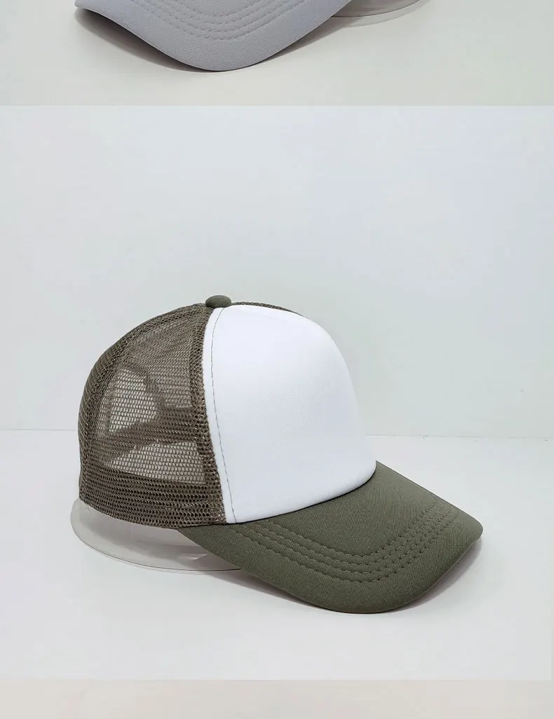 Hochwertige Freizeit-Mesh-Mütze Großhandel Herren-Baseballkappe Damen-Tennis-Mütze mit individuellem besticktem Logo Schwamm-Patchwork-Mesh-Kappe – Detail 9