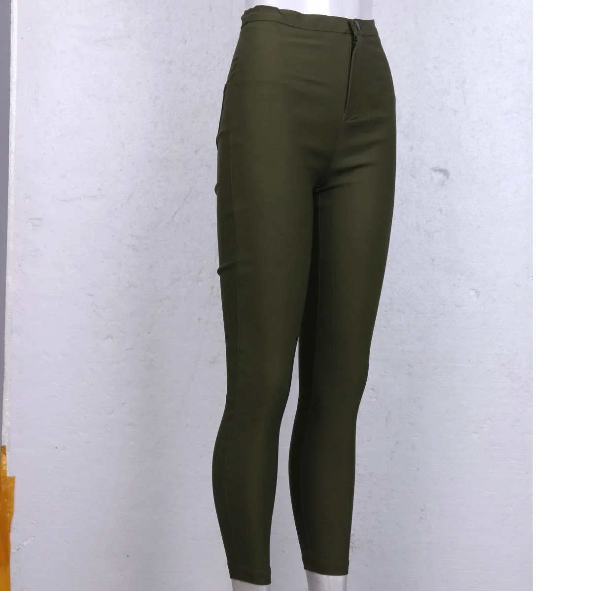 Women Pants Solid Color High Waist Button Slim Professional Trousers White Black Pants Plus Size Formal Female Pencil Pants