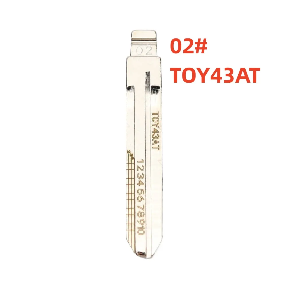 

10pcs TOY43AT #02 Engraved Line Key Blade Metal Uncut Blank for Keydiy Xhorse Remote for Toyota Corolla Crown Camry Corolla Vios