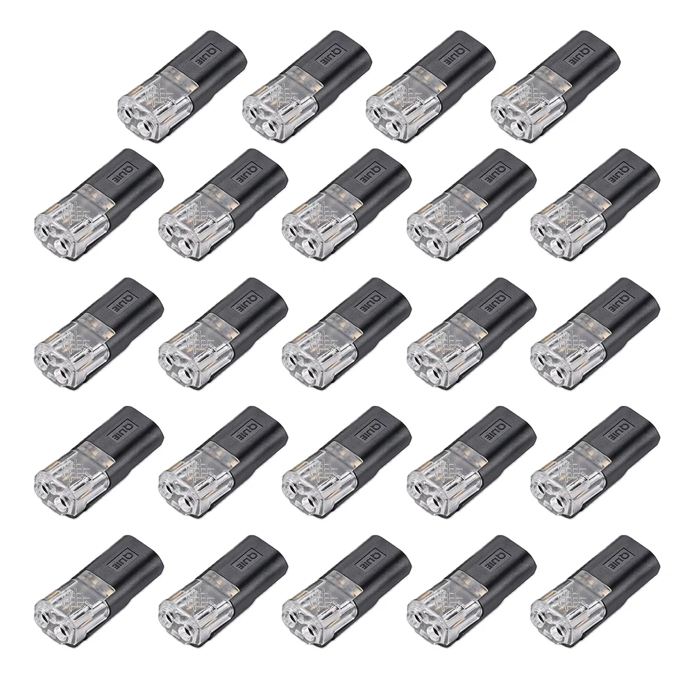 4/24pcs Double-Wire Plug-in Connector with Locking Buckle Pluggable LED Wire Connector 2 Pin 2 Way Compact Wire Universal