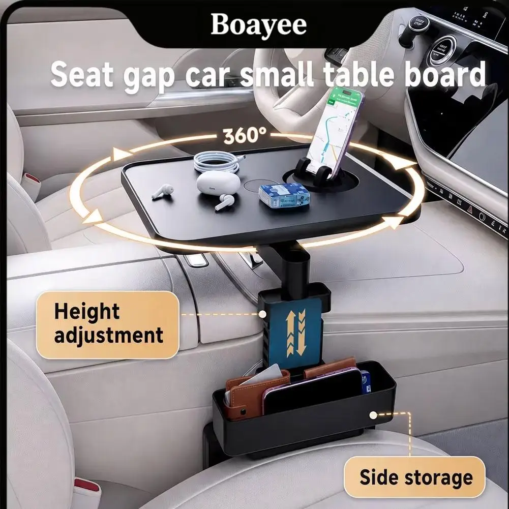 Auto-Montierter Hängender Kleiner Tisch mit Drehbarem Innensitz, Getränkehalter, Esstisch, Universeller Multifunktionaler Autotisch – Detail 15