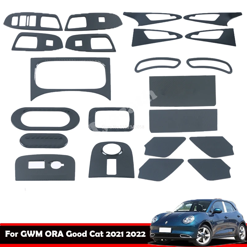 For GWM ORA Good Cat 2021 2022 steel carbonfiber Interior Accessories door handle bowl windows rise Front water cup Gear Panel