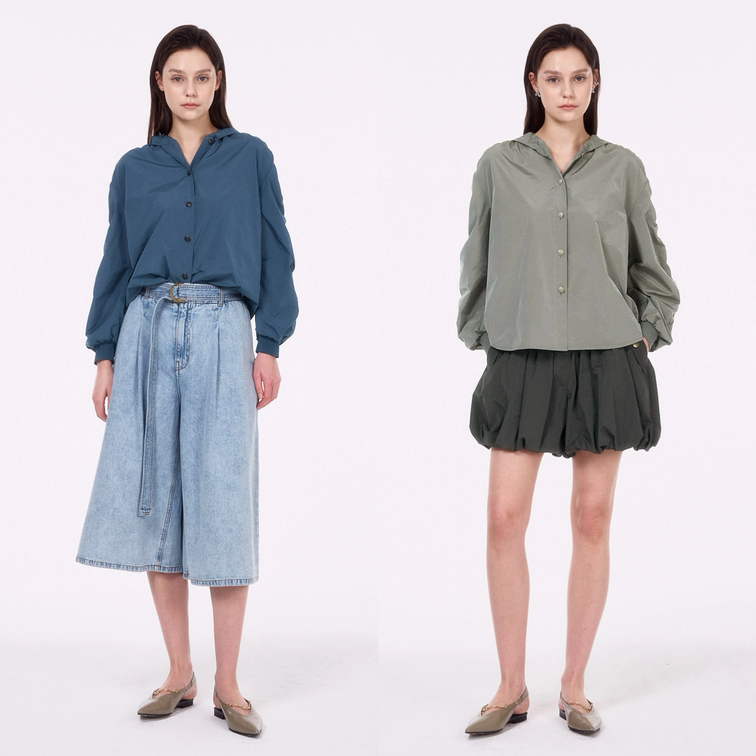 

Spring Summer Thin Sun Protection Jaet Korean Sle Simple Design Hat Included Outerwear Polyester Fabric Long Sve Coat