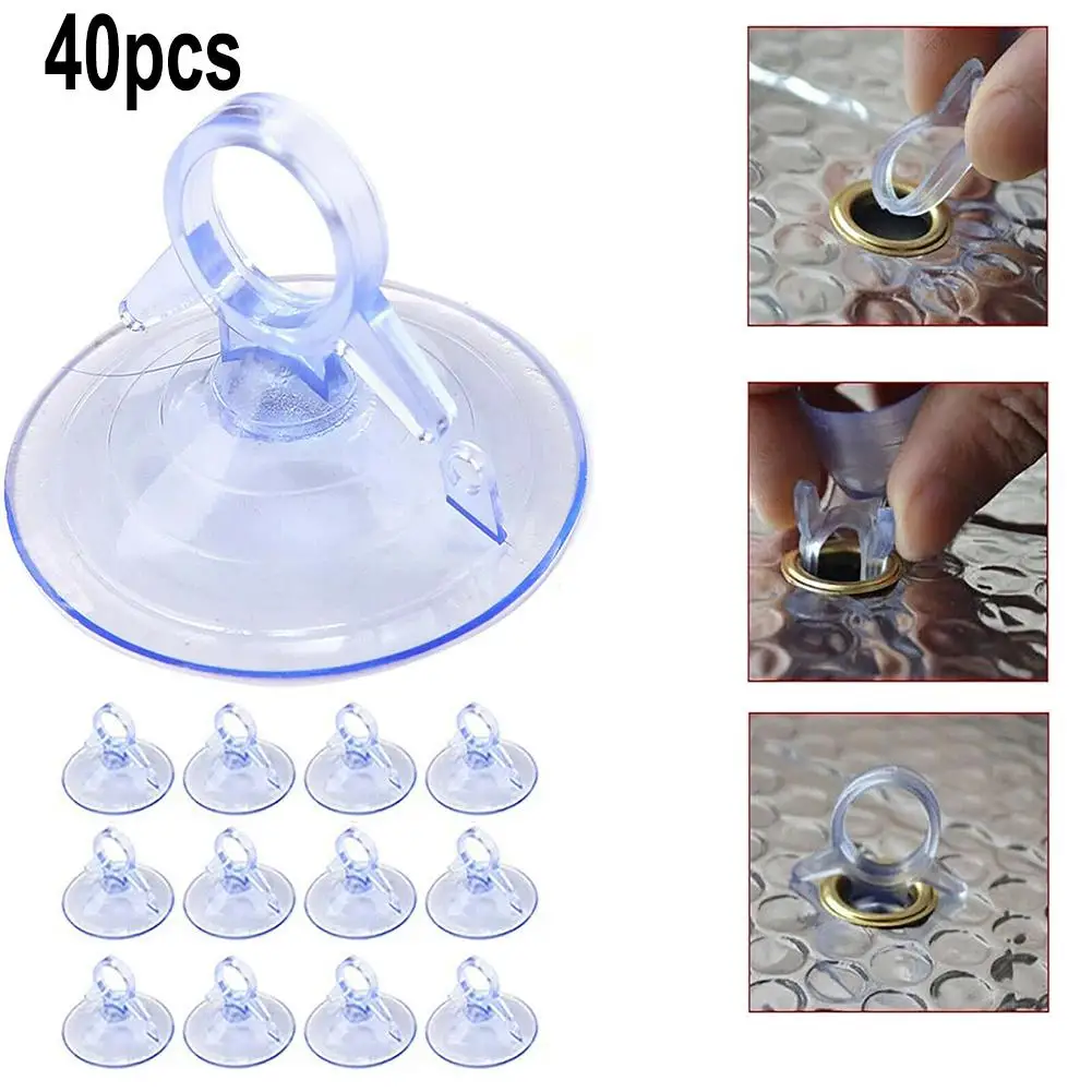 

40/80/200PCS Suckers Car Sunshade Suction Cups Heavy Duty Clear Rubber Plastic Suckers PVC Suction Cup Hook 45mm