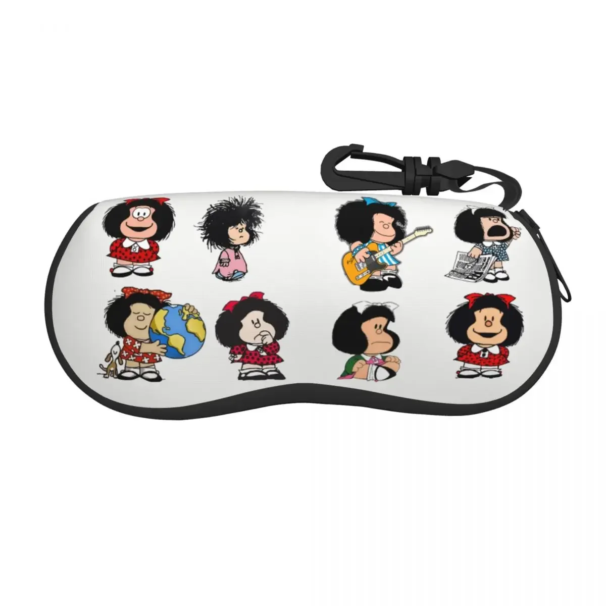 Custom Mafaldas Thinking Quino Comic Cartoon Shell Eyeglasses Protector Cases Cute Sunglass Case Glasses Pouch