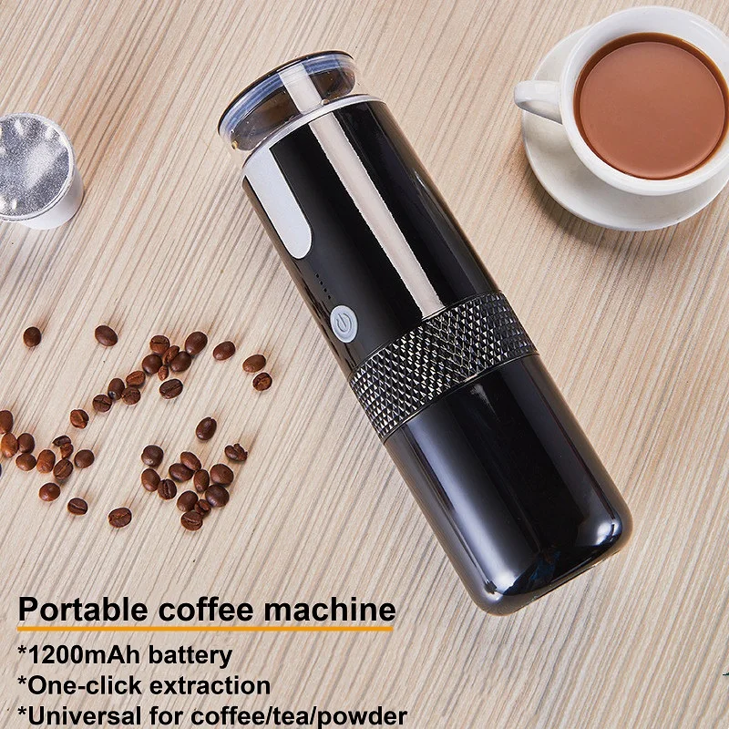 USB Electric Coffee Maker Rechargeable Capsule Coffee Machine Outdoor Travel Coffee Machine Portable Coffee Pot Mini Moka Pot
