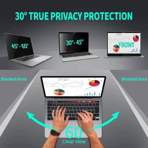 Imagen 2 del producto Película de privacidad antiespía para ordenador portátil 14 15,6 ''(16:9) Protector de pantalla Notebook PC filtro antipeep película antideslumbrante mate
