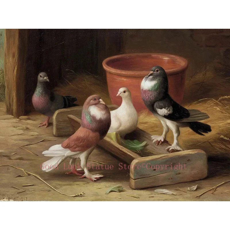 Special offer-30 inches #  TOP Decor art - ANIMAL ART Poultry doves oil painting -  good quality