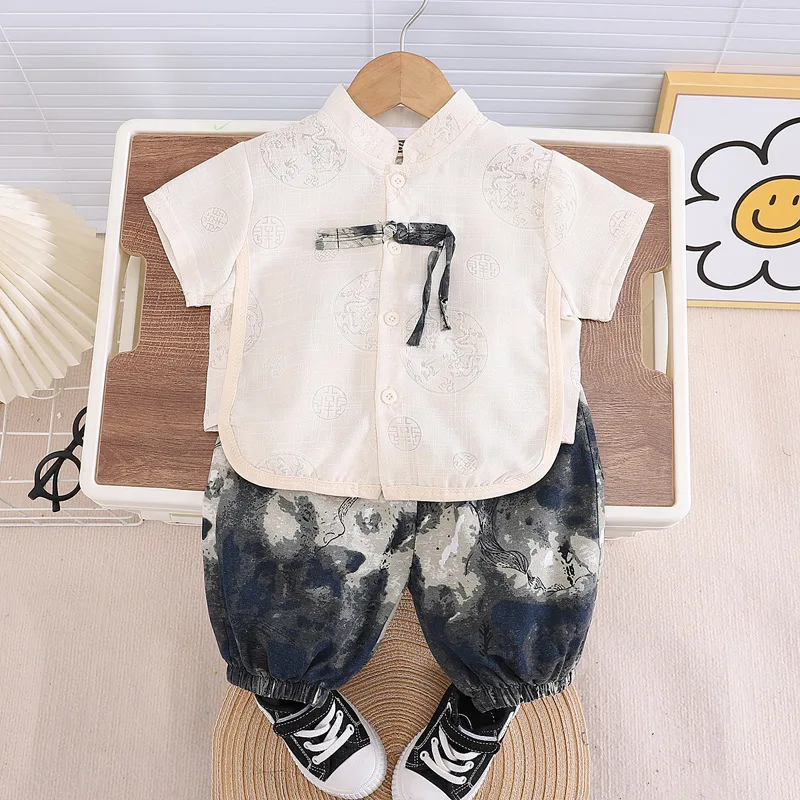 

Boys Clothes Sets Summer 2024 Children Cotton Shirts Tops Shorts 2pcs Suit For Baby Tracksuits Kids Fashion Outfits Toddler 4 5Y