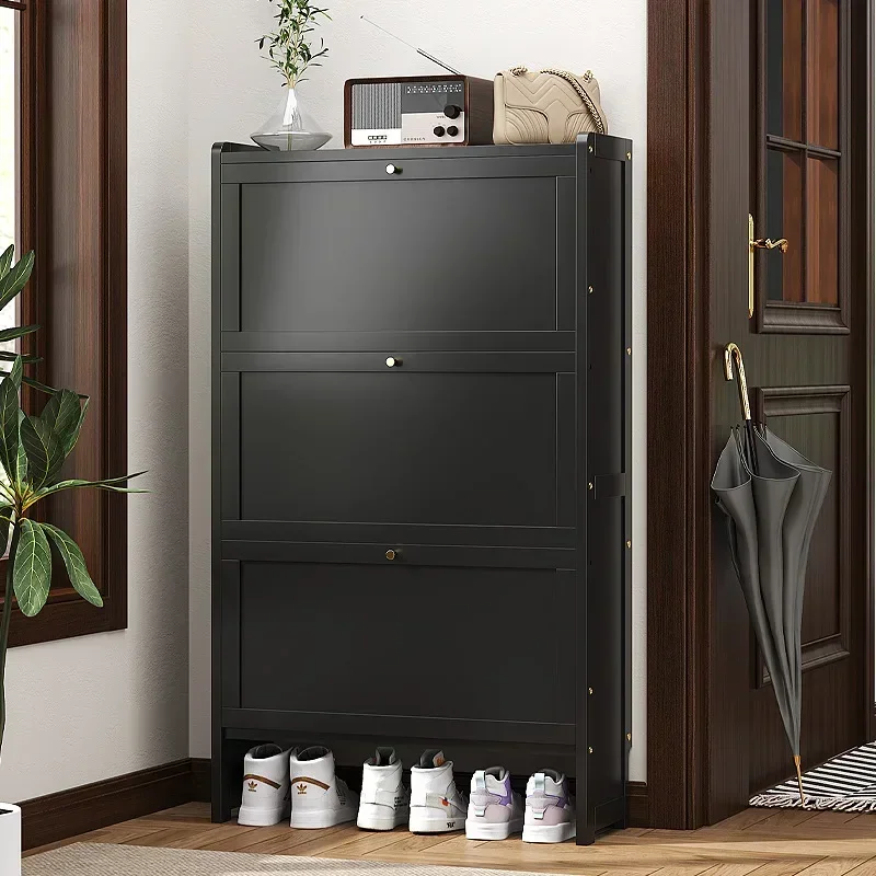 Multi-functional Household GoodsUltra-thin Shoe Cabinet 17cm Household Door Storage Cabinet Narrow Large Capacity Tipping Bucket