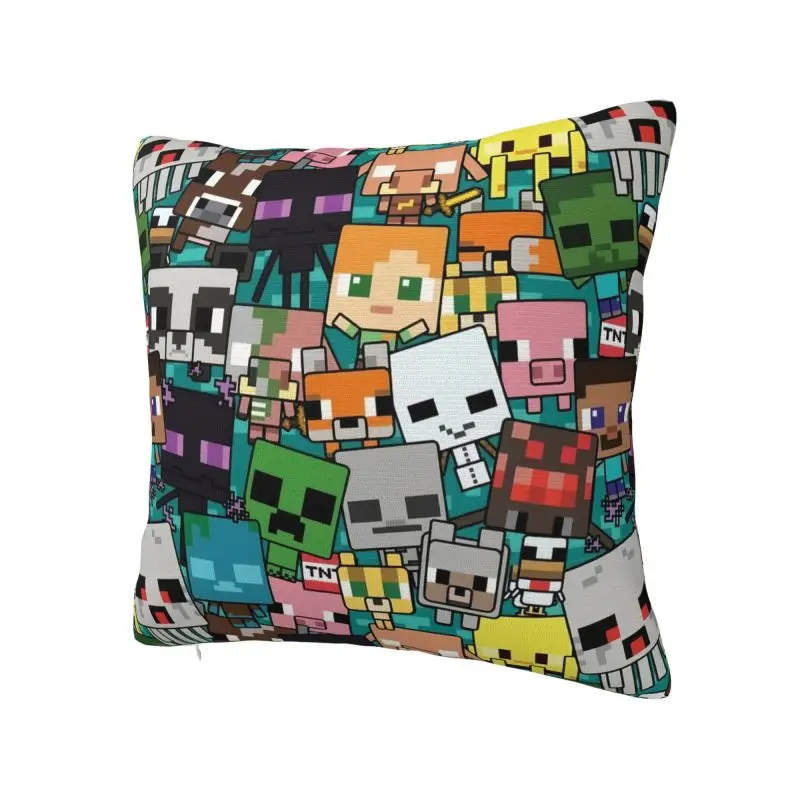 Custom Fashion Anime Game Mine C-Crafts Cartoon Cushion Covers 40x40cm Soft Pillow Case for Sofa Square Pillowcase Living Room