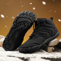 New Winter Booties Men Snow BareFoot Casual Shoes Outdoor Non-Slip Ladies Warm Fur Men Ankle Shoes Male Snow Boots Large Size 46