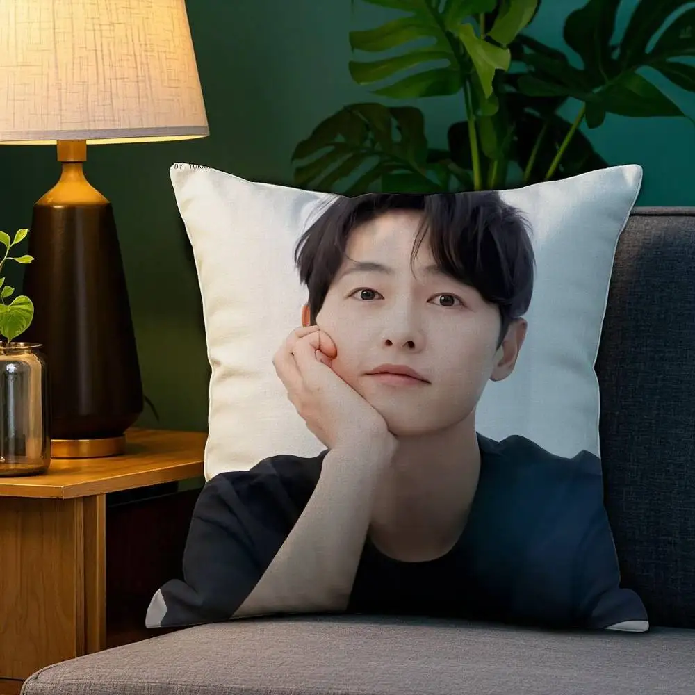 S-Song singer J-Joong Ki actor Pillow Case Anti-dustmite Pillowcase Invisible zipper silky short plush Sofa cushion cover