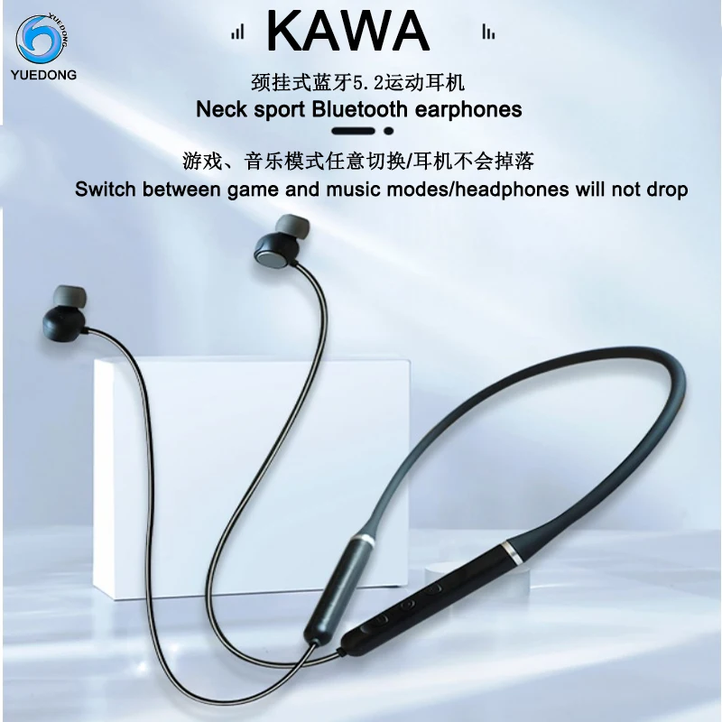 

KAWA Wireless Bluetooth 5.2 Hanging Neck Sports Earphone IPX4 Waterproof And Sweatproof ENC Active Noise Reduction Earphone