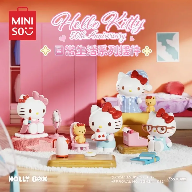 

MINISO Hello K-kitty Doll Blind Box Cartoon Kawaii Daily Life Series Ornaments Figure Cute To Give Friends Gifts Mystery Box